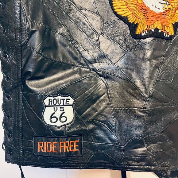 Rebel Ryder Black Leather Biker Vest – “Born to Be Wild” – Unisex XXL - Picture 7 of 9